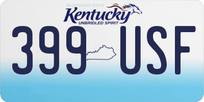 KY license plate 399USF