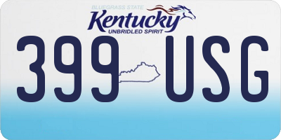 KY license plate 399USG