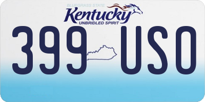 KY license plate 399USO