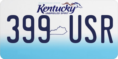KY license plate 399USR