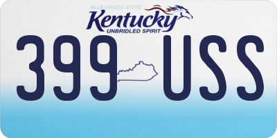 KY license plate 399USS