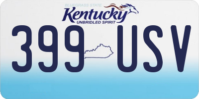 KY license plate 399USV