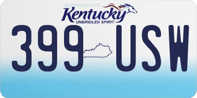KY license plate 399USW