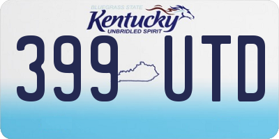 KY license plate 399UTD