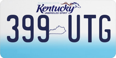 KY license plate 399UTG