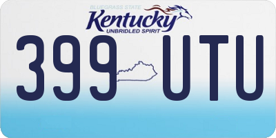 KY license plate 399UTU