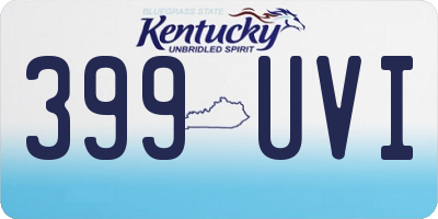 KY license plate 399UVI