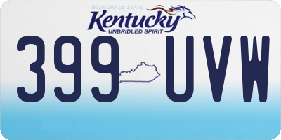 KY license plate 399UVW