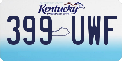 KY license plate 399UWF