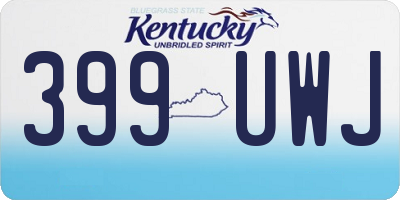 KY license plate 399UWJ