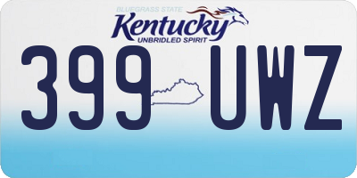 KY license plate 399UWZ