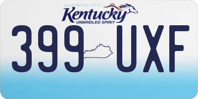 KY license plate 399UXF