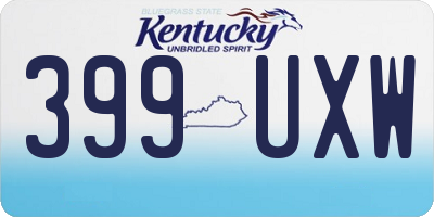 KY license plate 399UXW