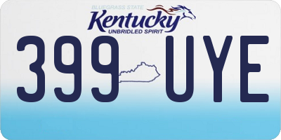 KY license plate 399UYE
