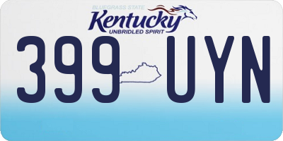 KY license plate 399UYN