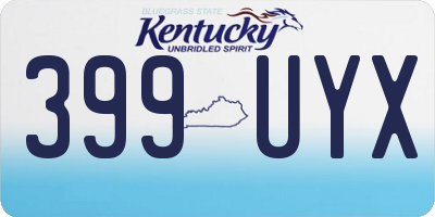KY license plate 399UYX