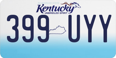 KY license plate 399UYY
