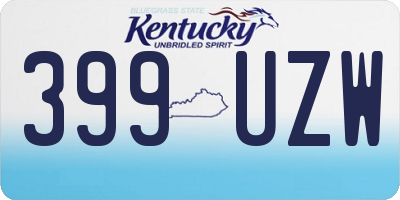 KY license plate 399UZW