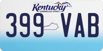 KY license plate 399VAB