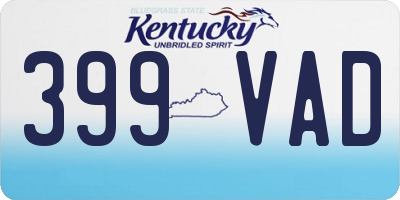 KY license plate 399VAD