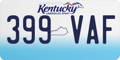 KY license plate 399VAF