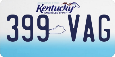 KY license plate 399VAG