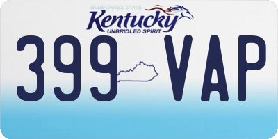 KY license plate 399VAP