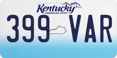 KY license plate 399VAR