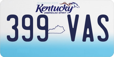 KY license plate 399VAS