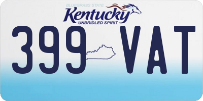 KY license plate 399VAT