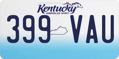 KY license plate 399VAU