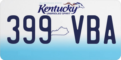 KY license plate 399VBA