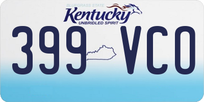 KY license plate 399VCO