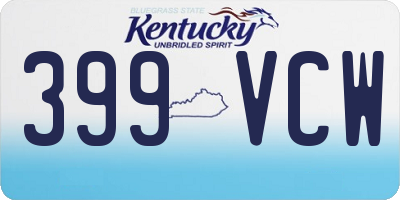KY license plate 399VCW