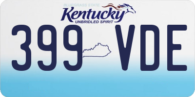 KY license plate 399VDE