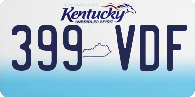 KY license plate 399VDF