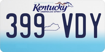 KY license plate 399VDY