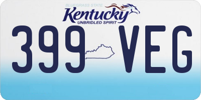 KY license plate 399VEG