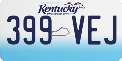 KY license plate 399VEJ