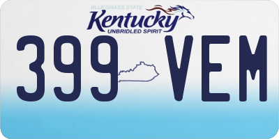 KY license plate 399VEM