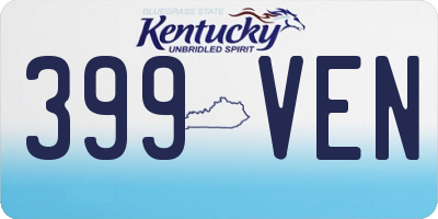 KY license plate 399VEN