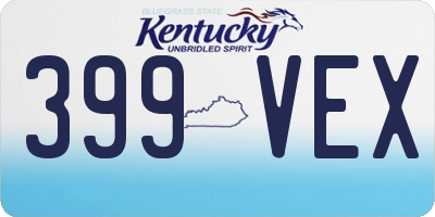 KY license plate 399VEX
