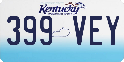 KY license plate 399VEY