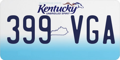 KY license plate 399VGA