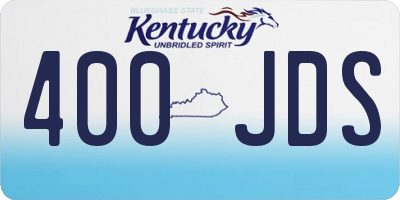 KY license plate 400JDS