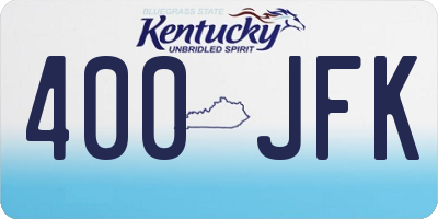 KY license plate 400JFK