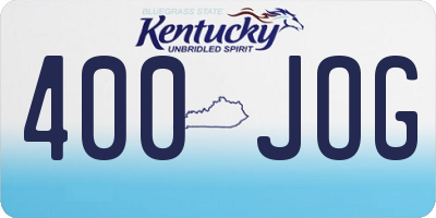 KY license plate 400JOG