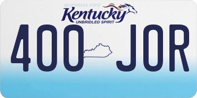 KY license plate 400JOR