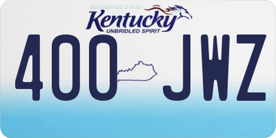 KY license plate 400JWZ