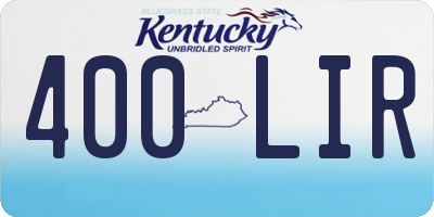KY license plate 400LIR
